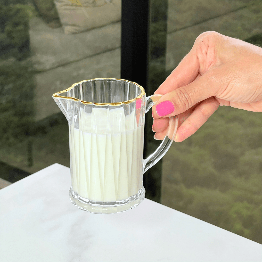 Leiteira Radial em Cristal com Fio de Ouro 290ml