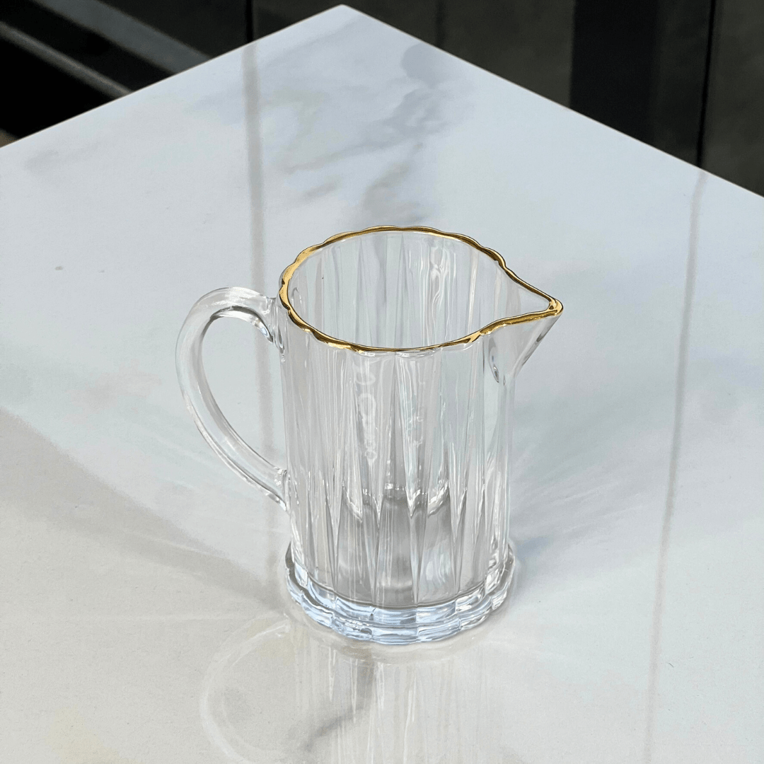 Leiteira Radial em Cristal com Fio de Ouro 290ml