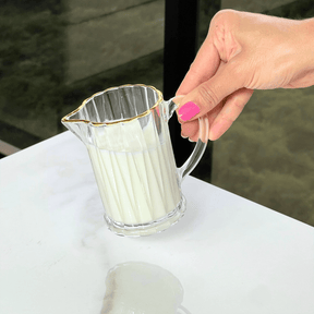 Leiteira Radial em Cristal com Fio de Ouro 290ml