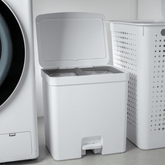 Lixeira de Pedal Trium Duplo Compartimento Branco 20 Litros