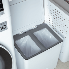 Lixeira de Pedal Trium Duplo Compartimento Branco 20 Litros