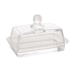 Manteigueira Cristal de Chumbo com Tampa Pearl 17cm x 10,5cm x 10cm