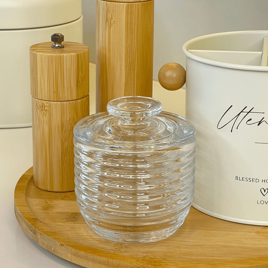 Manteigueira Francesa Colmeia de Vidro 10,5cm