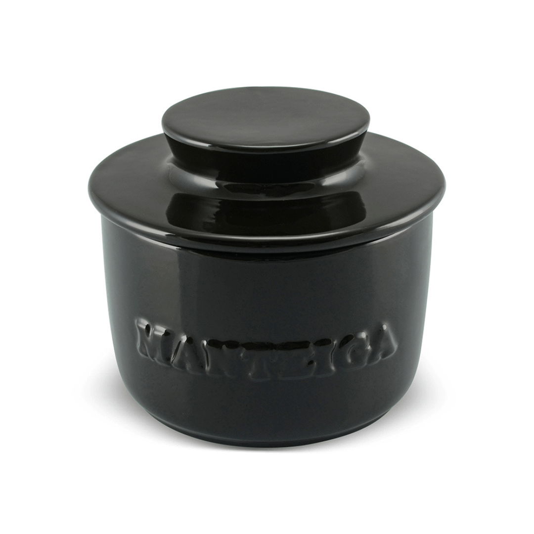 Manteigueira Francesa em Cerâmica Preta 250g