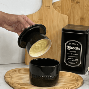 Manteigueira Francesa em Cerâmica Preta 250g