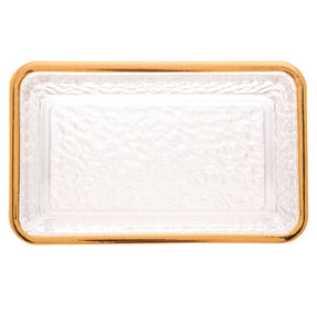 Manteigueira Petra Cristal Ecológico e Fio de Ouro com Tampa 17cm