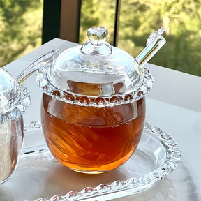 Meleira de Cristal Chumbo com Pegador e Detalhes em Formato de Coração