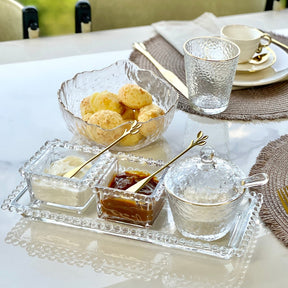 Travessa Cristal Pearl Bolinha - 30 cm