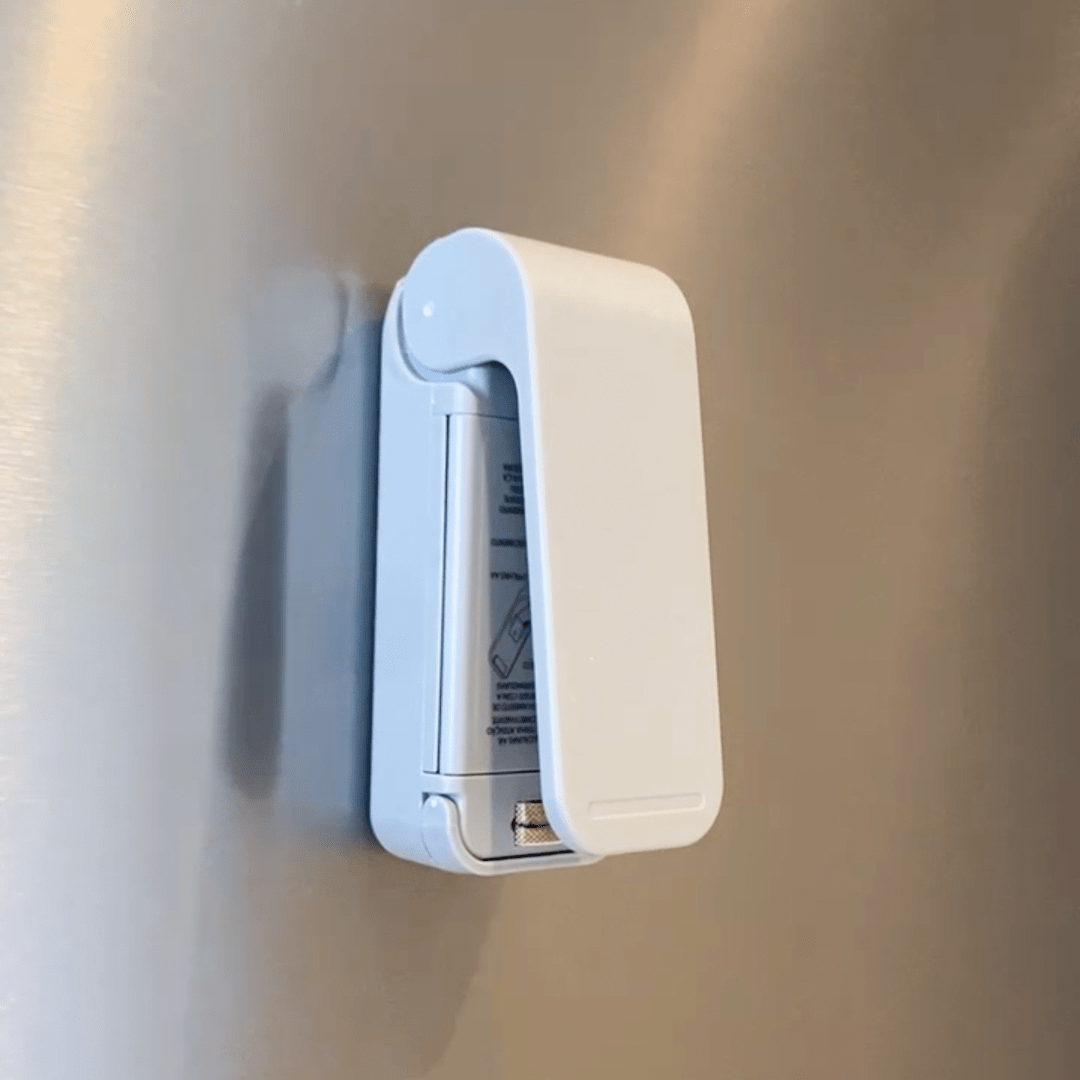 Mini Seladora de Embalagem em Plástico com Imã Cinza