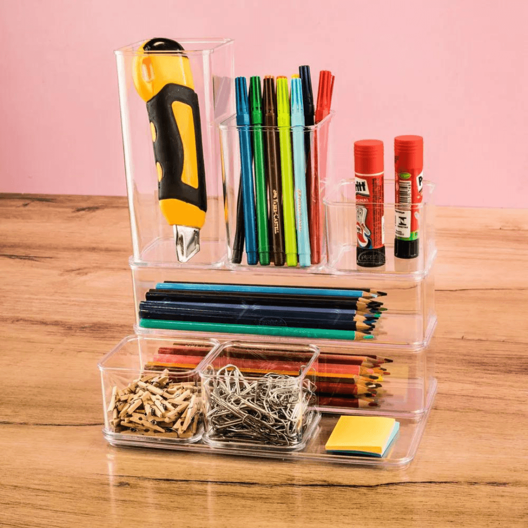 Organizador Encaixa Retangular Transparente 21,9cm