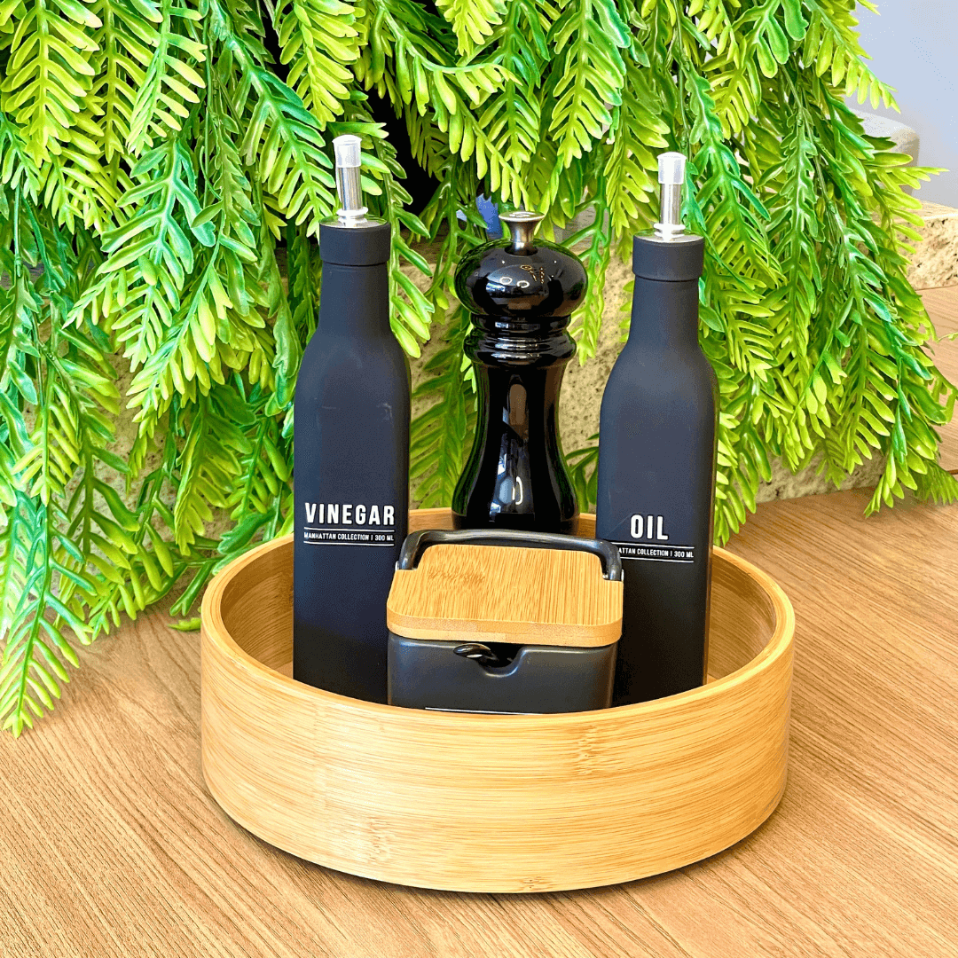 Organizador Giratório Keep de Bambu 25cm