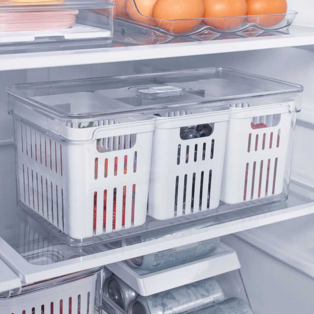 Organizador com Cesto Triplo Clear Fresh Branco 5 Litros
