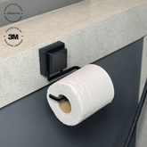 Porta Papel Higiênico Fixação 3M Preto Fosco