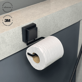Porta Papel Higiênico Fixação 3M Preto Fosco