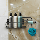 Porta Shampoo Com Saboneteira Dupla Face 3M Preto