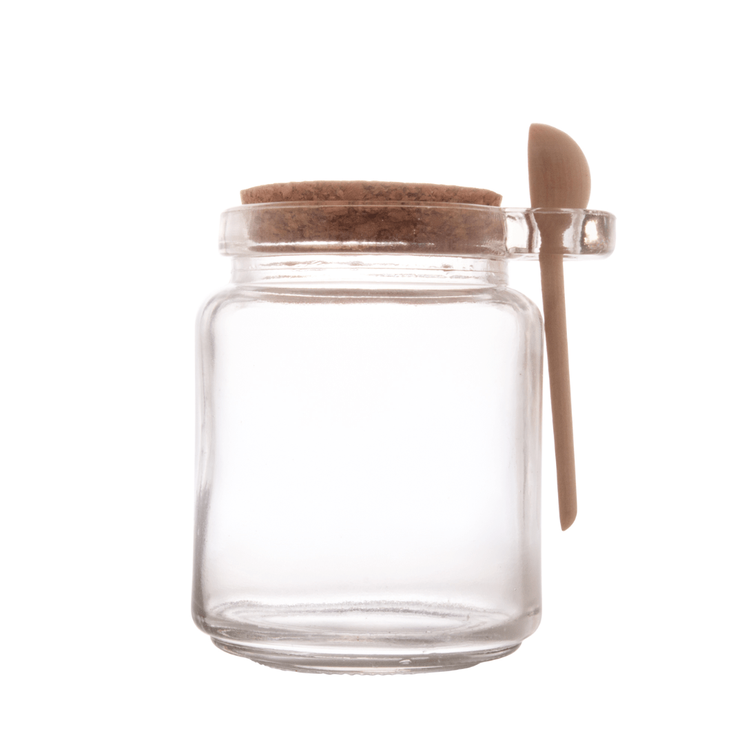 Porta Tempero de Vidro com Colher de Bambu 240ml