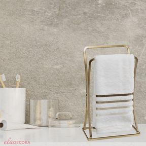 Porta Toalha de Rosto e Mãos de Bancada Dourado Fosco 31cm