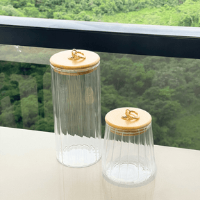 Pote de Vidro Classic com Tampa de Bambu 650ml