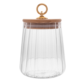 Pote de Vidro Classic com Tampa de Bambu 650ml