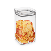 Pote Hermético Quadrado Com Tampa Transparente Vedação Tripla Pote GG - 2,5 Litros