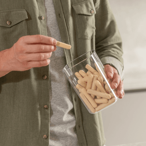 Pote Porta Mantimento Organizador Quadrado com Tampa Hermética Natural 1 Litro