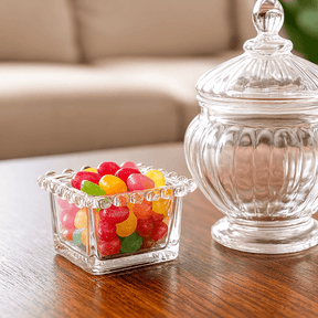 Bowl Quadrado de Cristal Coração Pearl Transparente 8,5cm