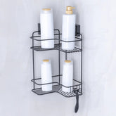 Prateleira de Canto Dupla com Ventosa Preta