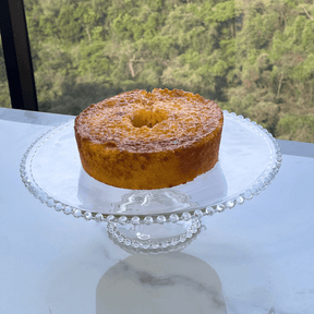 Prato Para Bolo Cristal Com Pé Pearl Bolinha - 31 cm