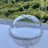 Queijeira com Tampa de Cristal Golden Bird 20cm