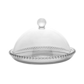 Queijeira Cristal Pearl Bolinha - 20 cm