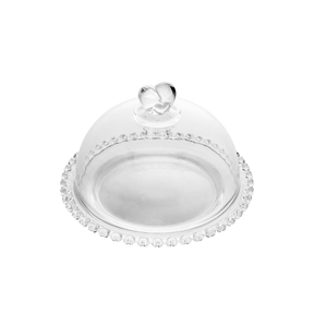 Queijeira de Cristal de Chumbo Tampa Coração 19,5 cm
