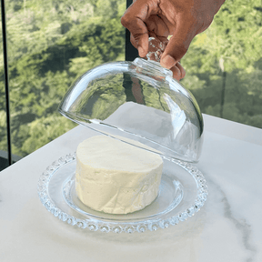 Queijeira de Cristal de Chumbo Tampa Coração 19,5 cm