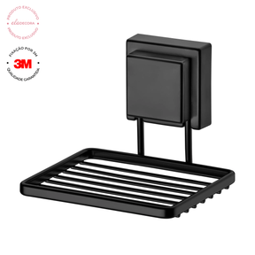 Saboneteira com Fixação 3M Preto Fosco