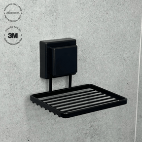 Saboneteira com Fixação 3M Preto Fosco