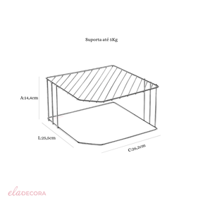 Suporte Cantoneira Organizadora de Pratos Cromado