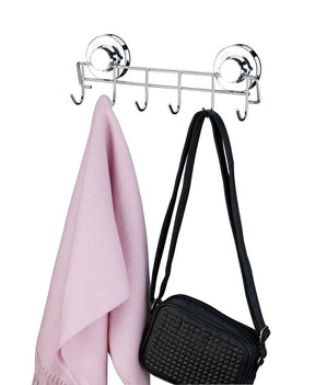 Suporte Multiuso 6 Ganchos com Fixação Por Ventosas Cromado