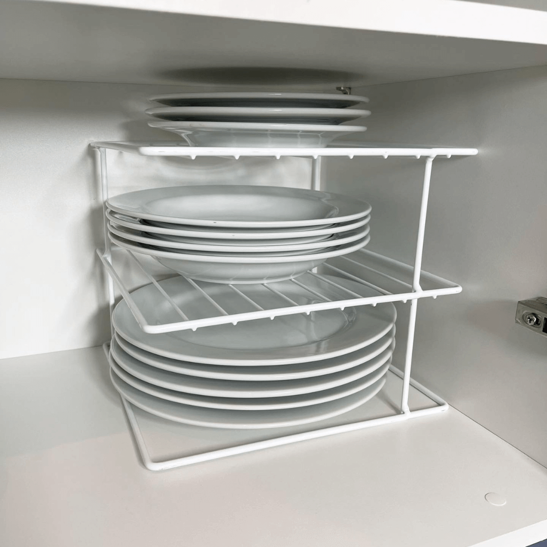 Suporte Para Pratos Organizador de Bancada Branco