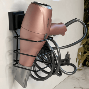 Suporte para Secador de Cabelo Fixação Ventosa Preto