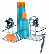 Suporte para Shampoo Cantoneira com Ventosa Cromado