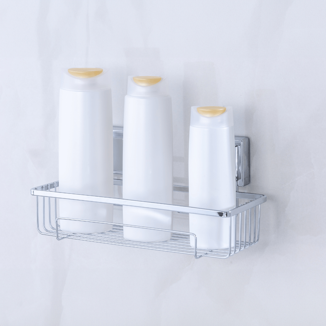 Suporte Para Shampoo Com Ventosa 28cm Aço Cromado