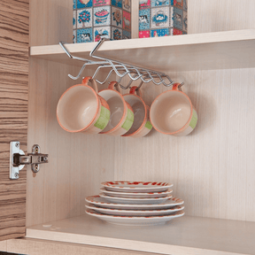 Suporte para Xícaras de Encaixar no Armário Cromado