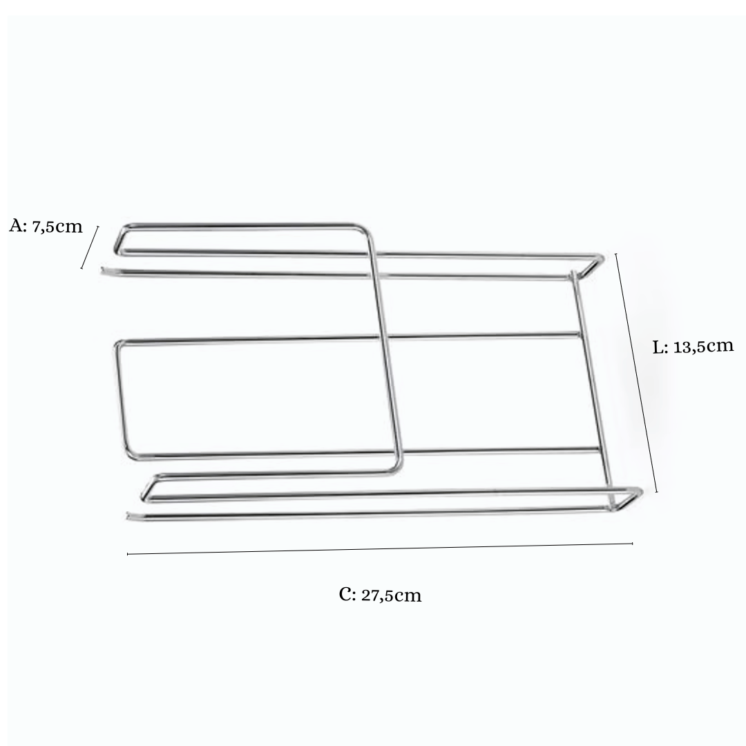 Suporte Porta 6 Taças De Encaixar no Armário Cromado