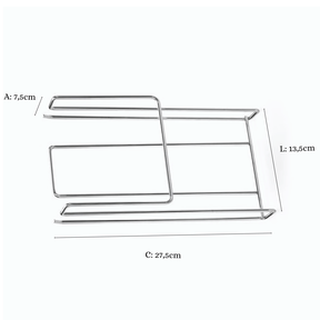 Suporte Porta 6 Taças De Encaixar no Armário Cromado