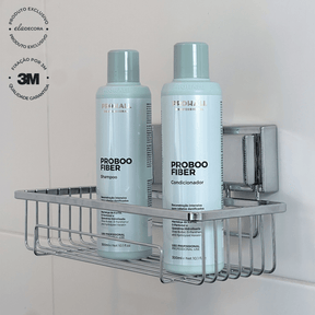 Suporte Porta Shampoo com Fixação 3M Cromado