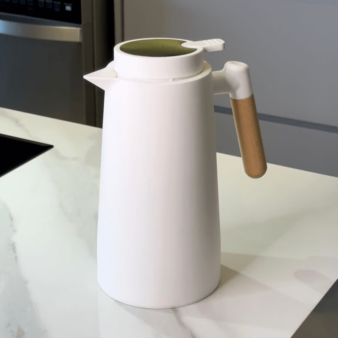 Garrafa Térmica de Plástico com Termometro Branca 1 Litro