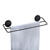 Toalheiro Duplo Banheiro Fixação por Adesivo Preto Fosco 45cm