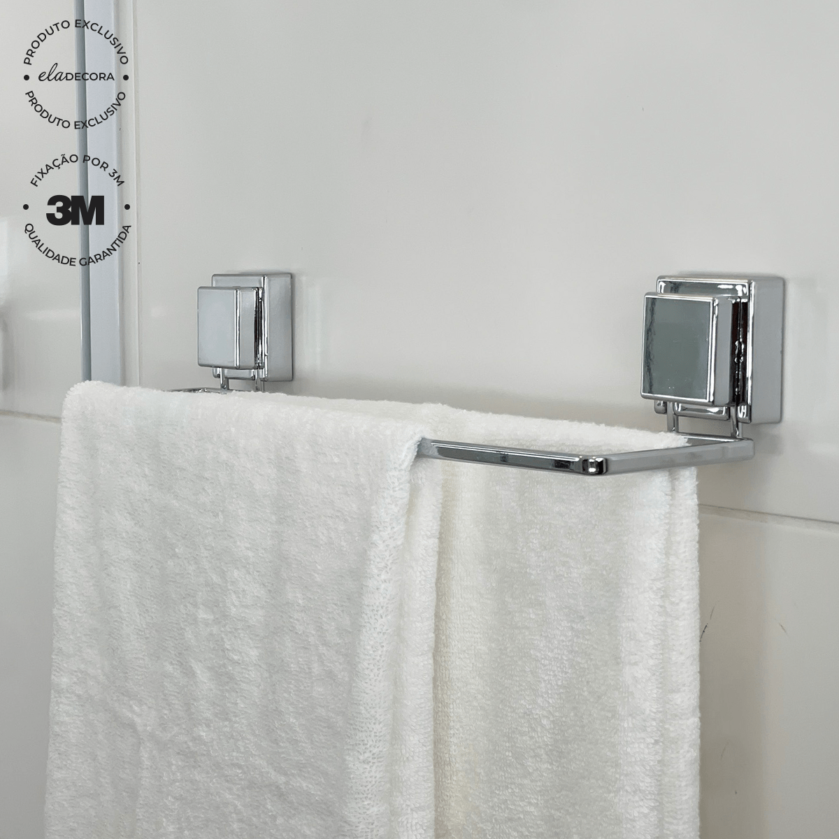 Toalheiro Duplo Fixação 3M 45cm Cromado