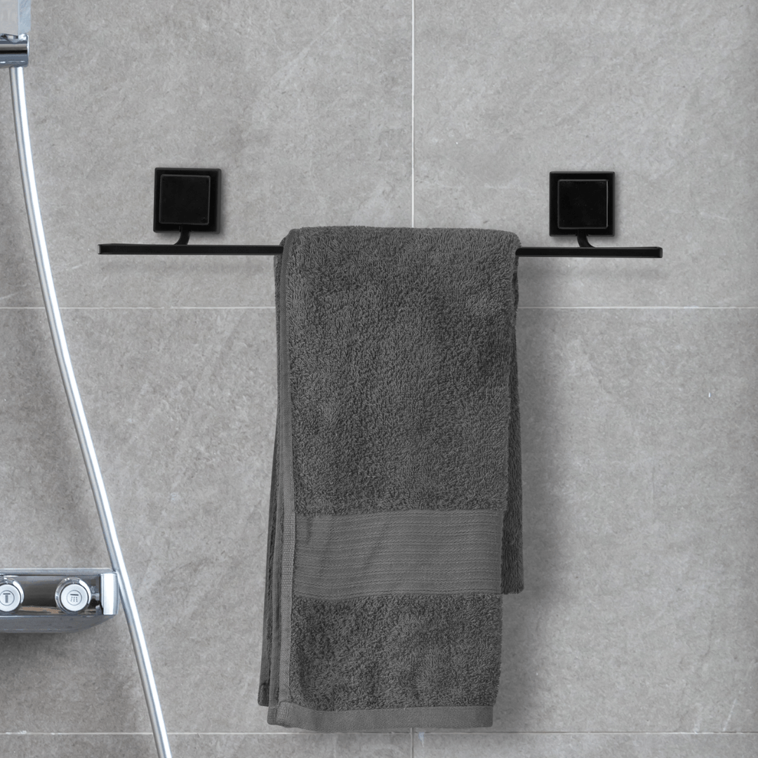 Toalheiro Porta Toalha de Banho de Piatina 3M Black Preto 50cm