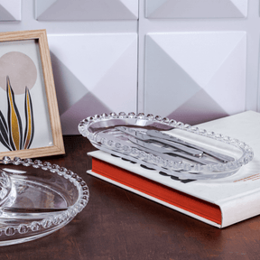 Travessa Oval Cristal de Chumbo Coração 25cm