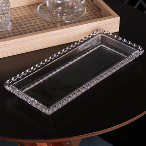 Travessa Retangular Cristal de Chumbo Coração 30cm